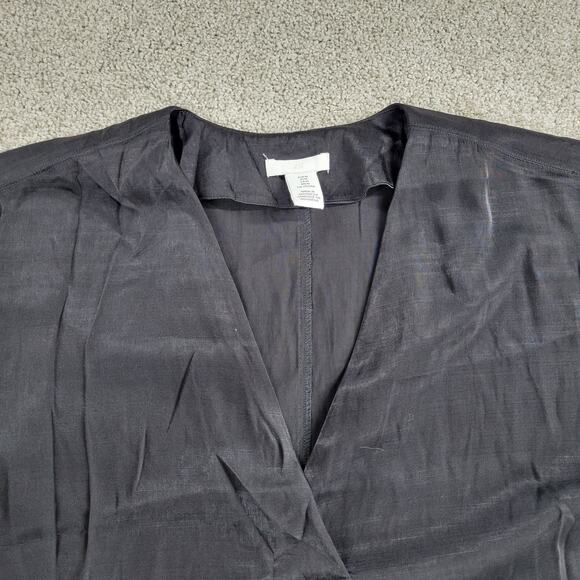 H&M Top Womens Medium Black V-Neck Sleeveless Loose Blouse Casual - Picture 6 of 12